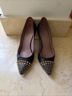 Gucci Black Studded Pointed-Toe Stiletto Pumps